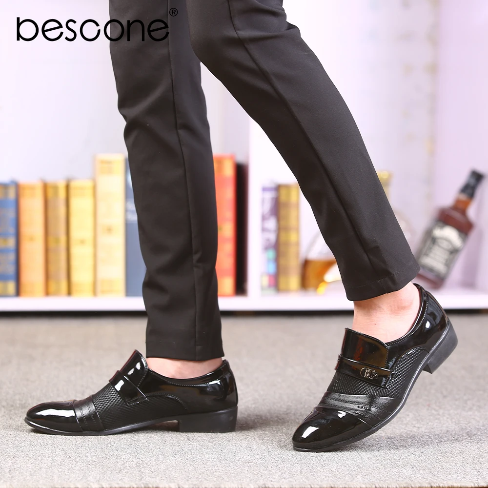 BESCONE/деловая Мужская обувь в деловом стиле Высококачественная без шнуровки с