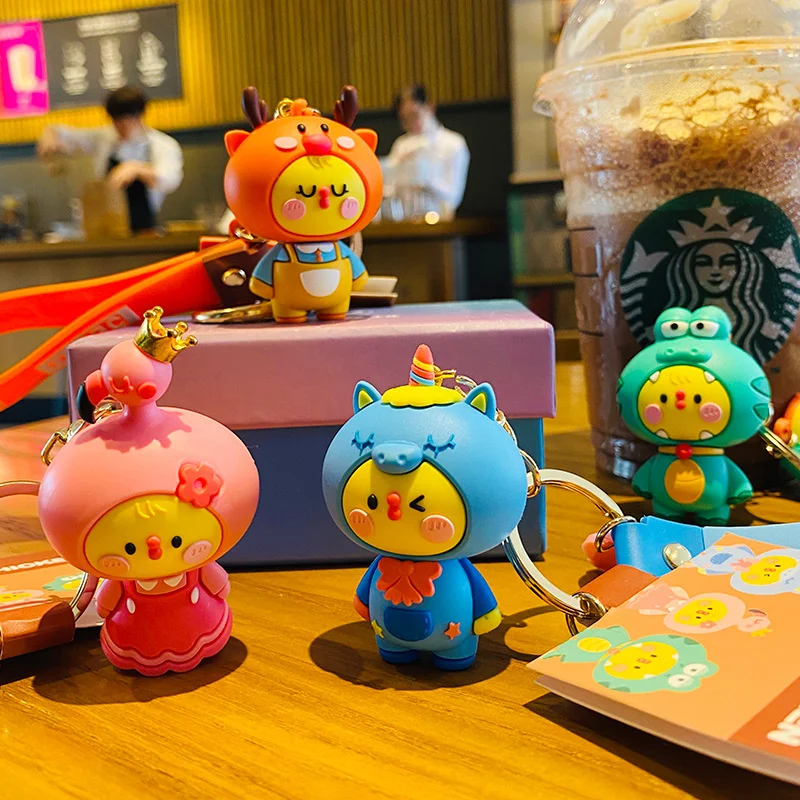 

New cartoon Ai Meng chicken animal keychain female cute car pendant key chain couple bag pendant fashion jewelry wholesale