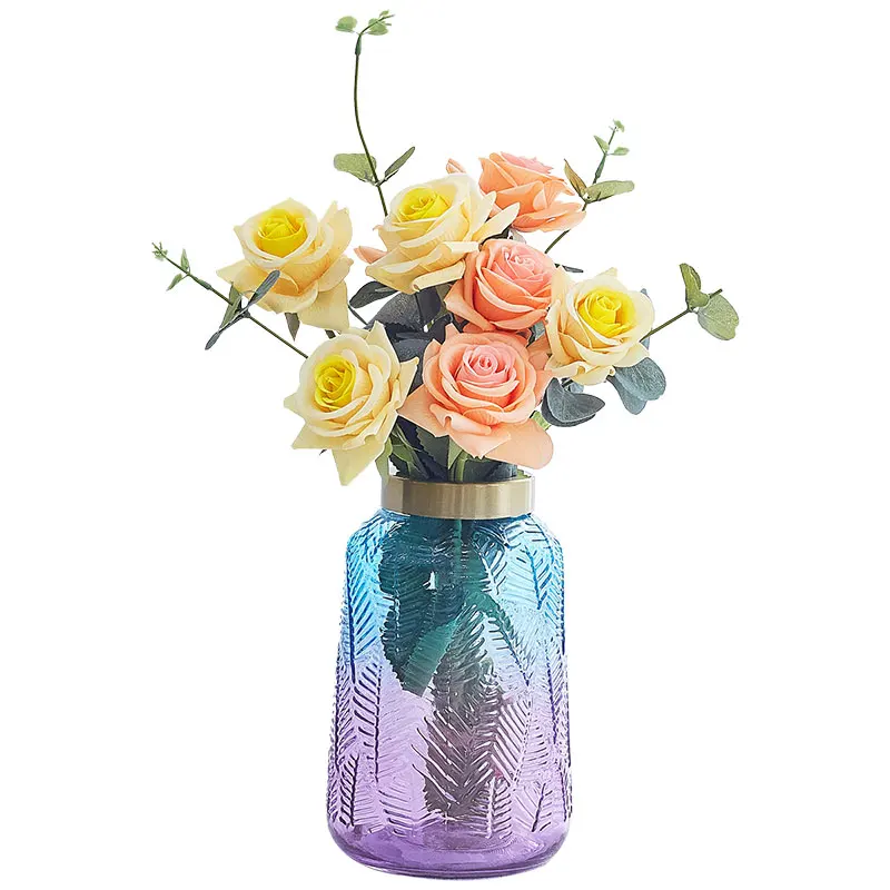 

Nordic ins style creative simple dried flower decoration glass transparent vase living room dining table flower arrangement vase