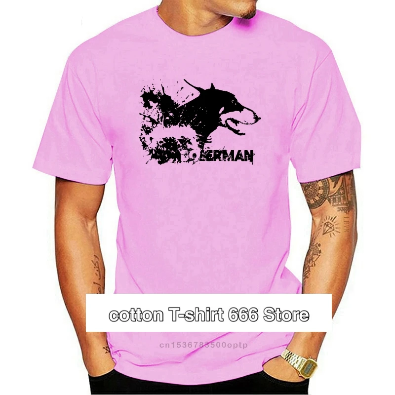 

2020 летняя брендовая Повседневная забавная хлопковая футболка с коротким рукавом Doberman-Dog, топ, футболки для заказа