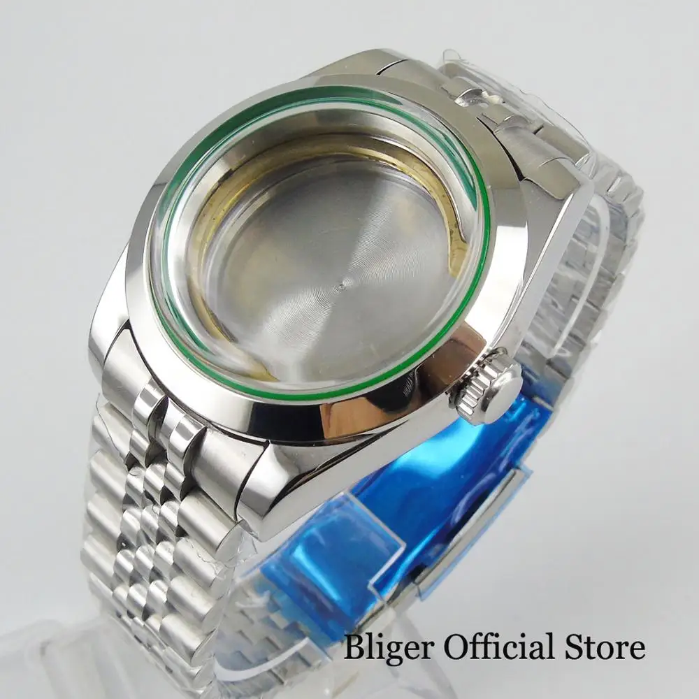 Top Quality Polished 40mm Watch Case + Jubilee Watch Band Fit ETA 2836 MIYOTA Movement