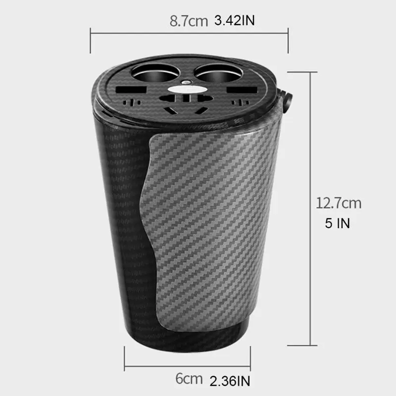 

150W Car Power Inverter DC 12V to 110V/220V AC Car Converter with 2 USB Car Charger&2-Socket Cigarette Lighter Adapter