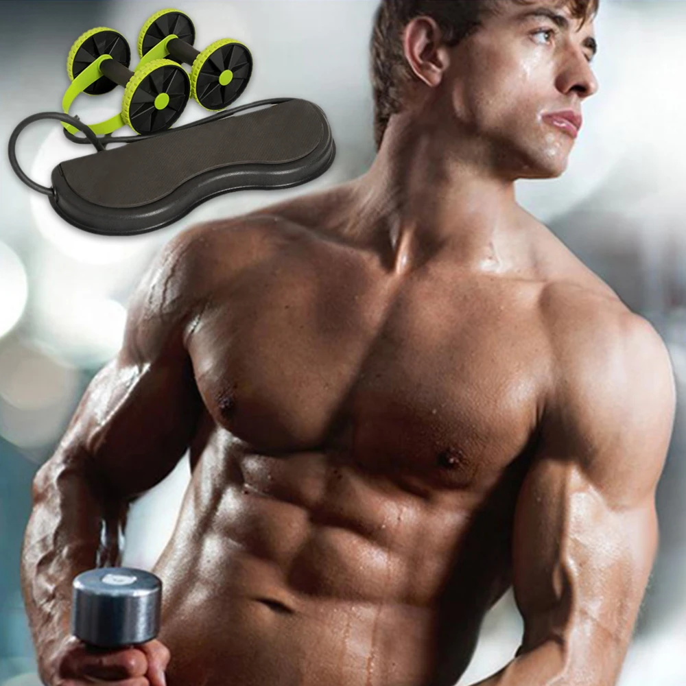 

Muscle Exercise Equipment Home Fitness Equipment Double Wheel Abdominal Power Wheel Ab Roller Gym Roller Trainer Training