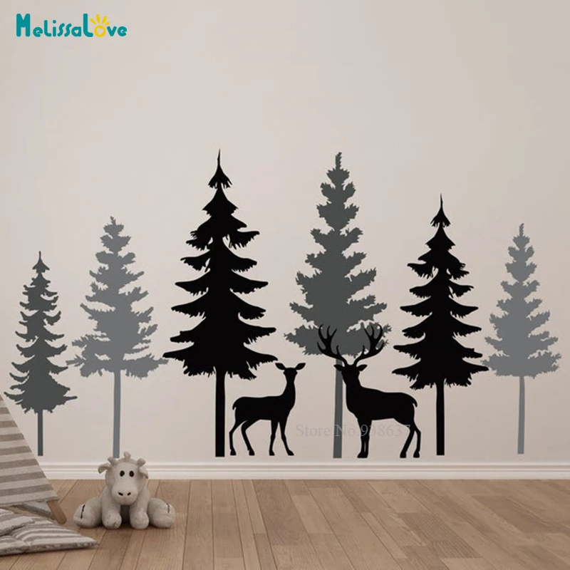 6 деревьев лесное приключение лесная сосна скандинавские животные олени детская