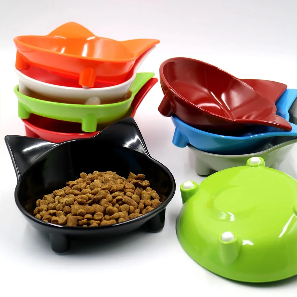 Кормушка для домашних животных миска кошек мелкая еды в форме Нескользящая