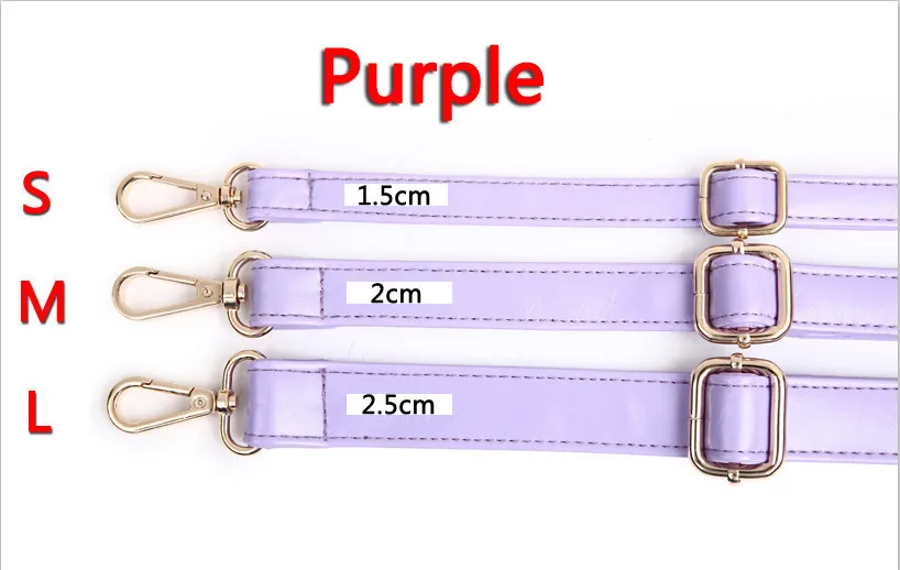Purple 4 металлических цвета! Регулируемая смена масла ПУ кожаные лямки для сумки через плечо для кошельков, сумок, сумок ручки Diy длинные пояса из полиуретана - Цвет: Purple