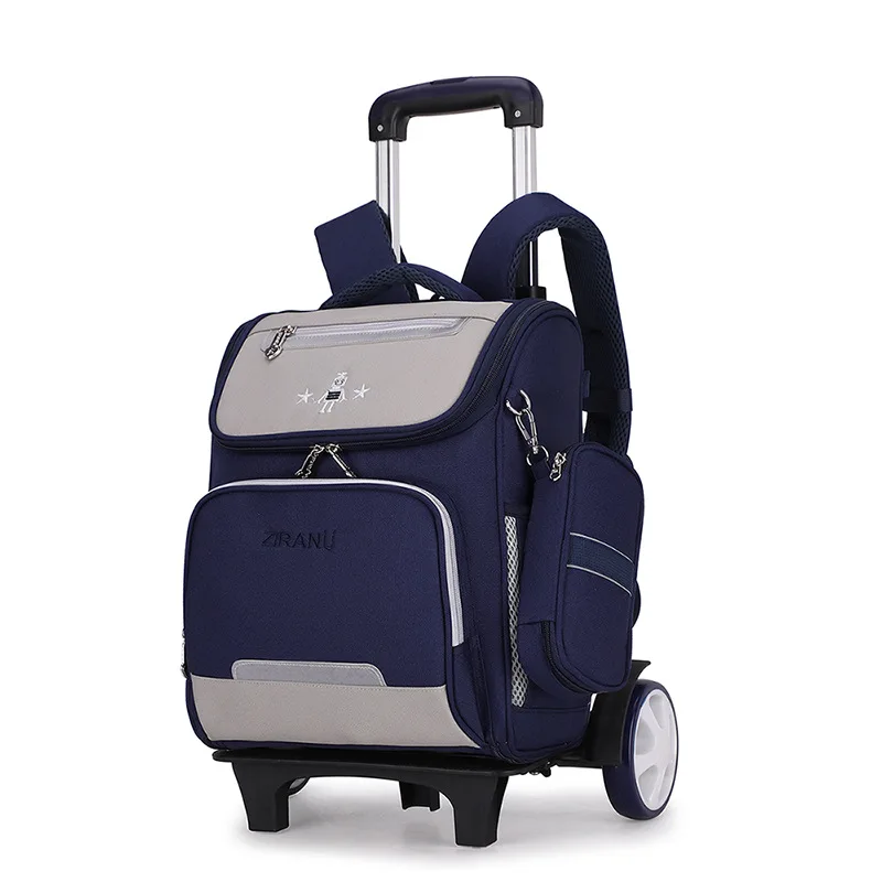Съемный Детский Школьный рюкзак на колесиках детские школьные сумки с шестью