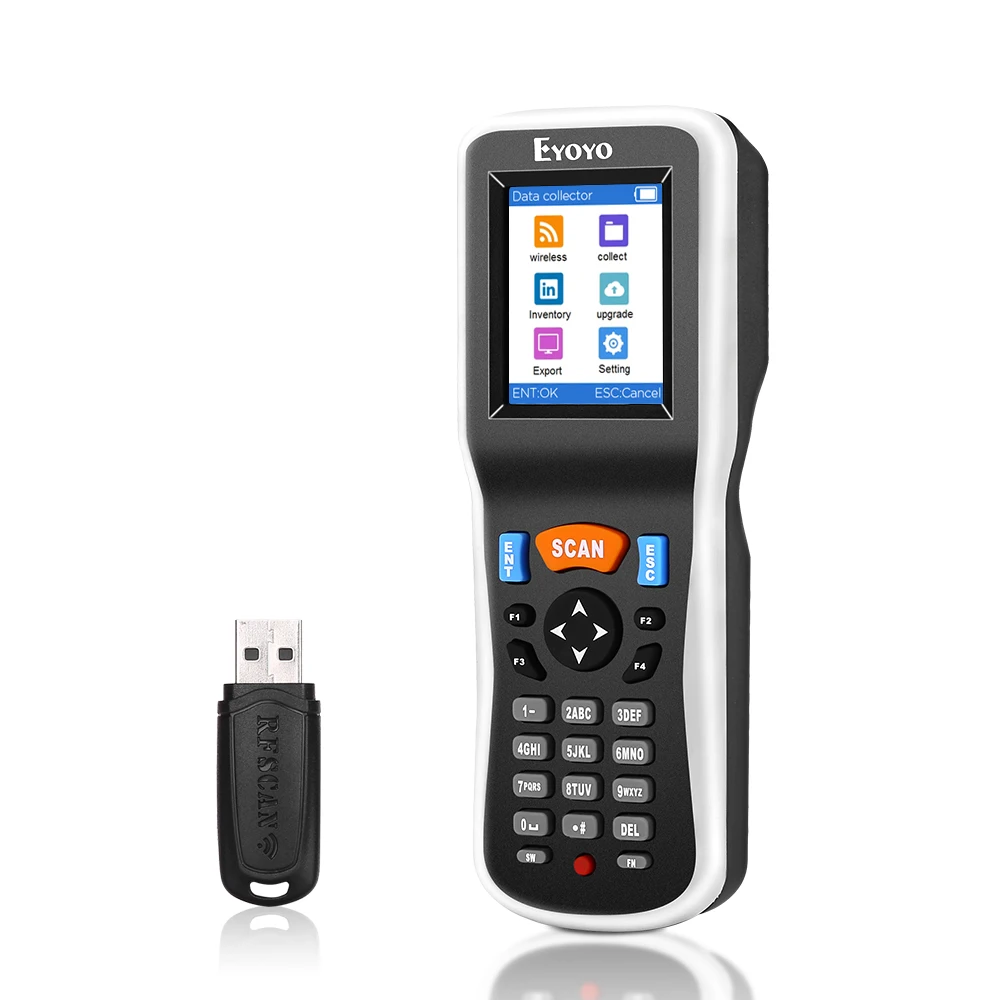 Eyoyo 1D ручной сборщик данных Inventory2.2 дюймов беспроводной сканер штрих-кода счетчик сканер с USB Приемником
