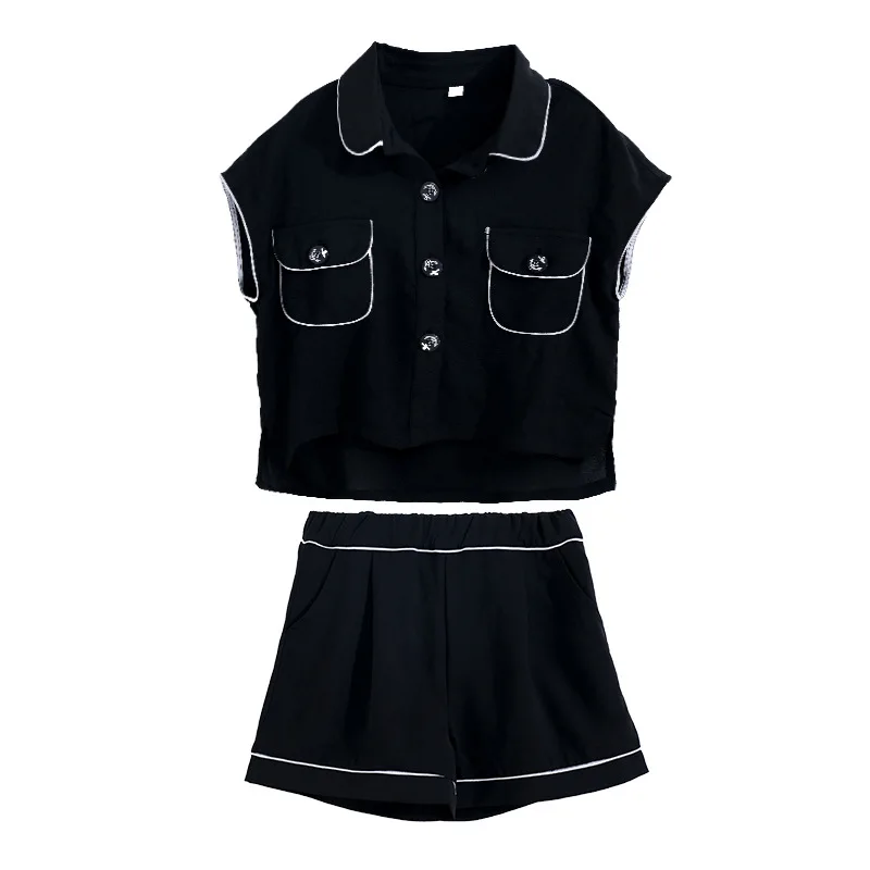 

Summer Clothes For Girls Solid Shirt Top + Short Pants 2PCS Costumes For Girls Teenage Kids Girls Clothes Set 4 6 8 10 12 Years