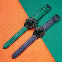 22mm 20mm lychee pattern leather strap for huawei gt 2 42mm 46mm smart watch band for huawei watch gt2 pro 2e bracelet watchband