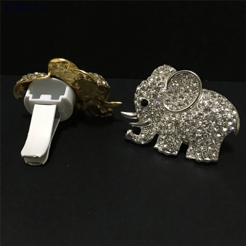 

Diamond Crystal Elephant Car Perfume Clip Lady Car Styling Air Freshener Styling Air Outlet Accessories 5cm X 3.5cm