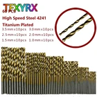 60 шт. 11, 522, 533, 5 мм набор спиральных Сверл с титановым покрытием HSS высокоскоростные стальные сверла набор титана для дерева пластика