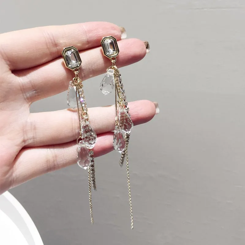 Корейские темпераментные маленькие свежие Прозрачные Серьги-кисточки в виде