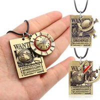 anime one piece figures necklace toys pendant edward newgate luffy pirates wanted reward necklaces toys for kids christmas gift