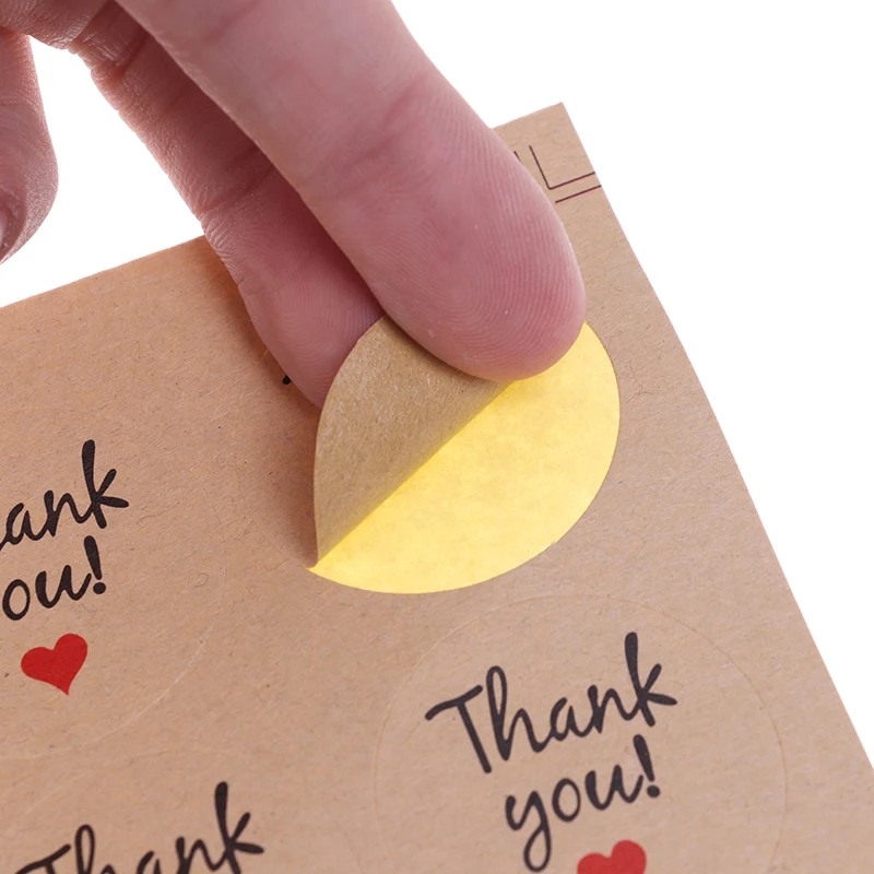 

60pcs/5sheet Cute "Thank you" Love Round Handmade Cake Packaging Sealing Label Kraft Sticker Baking DIY Gift Stickers