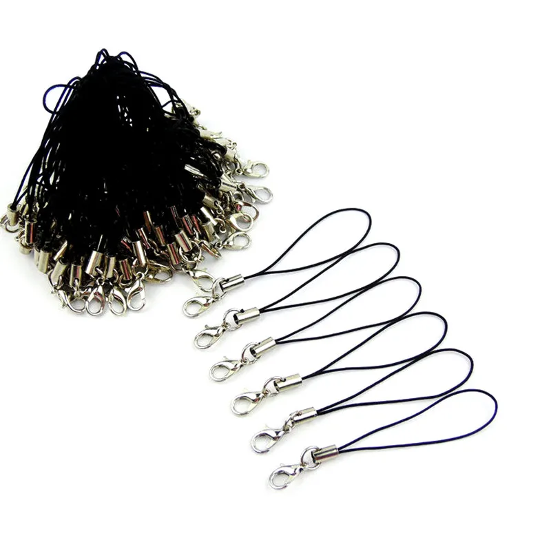 

Black Lobster Clasp Lanyard Strap Cord Cell Phone Hanging Rope Arts And Crafts DIY Wool Felt Toy Pendant Twine Polyester Rope
