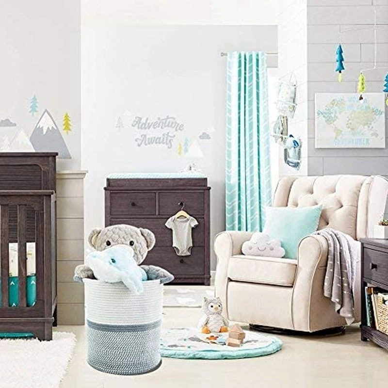 

Big deal Cotton Rope Woven Storage Basket Toy Clothes Sorting Storage Basket Dirty Clothes Basket Cotton Rope Basket