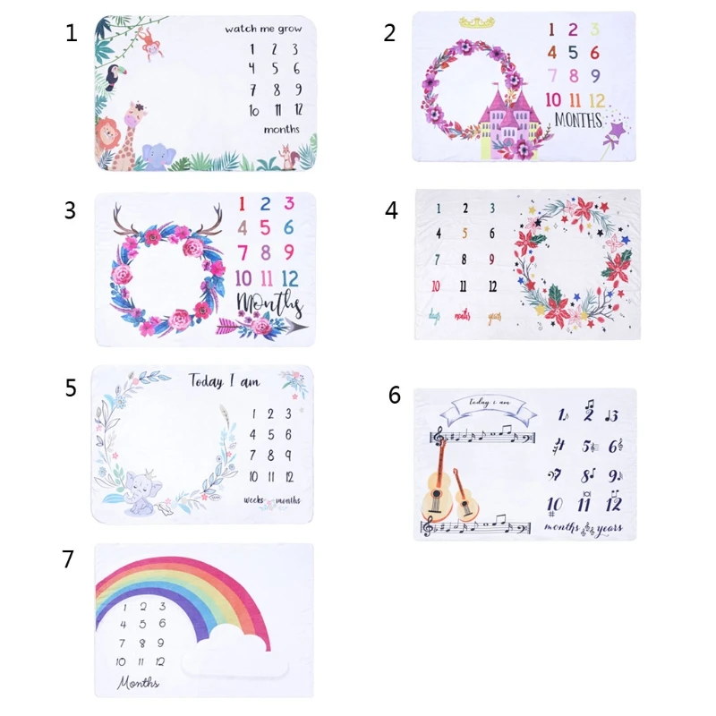 

Baby Soft Flannel Photography Monthly Photo Newborn Children Milestone Blanket