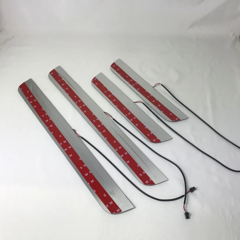 

Osmrk led moving door scuff for renault clio duster Kangoo dynamic door sill plate lining overlays guards flowing/fixed light