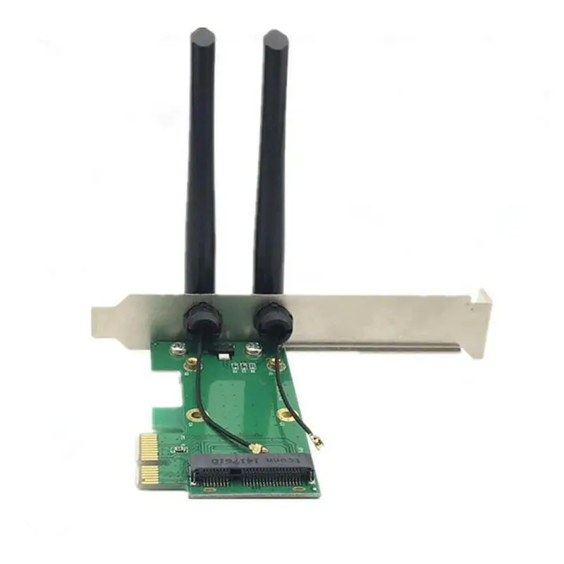 Wireless Wifi network card Mini PCIE to PCI-E 1X desktop + adapter accessories 2 computer antennas parts E7Z9 | Компьютеры и офис
