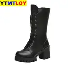 Теплые зимние ботинки в западном стиле Водонепроницаемый обувь супер звезда женские сапоги до середины голени; Женские сапоги с нескользящей подошвой Размеры; Большие размеры 35-41