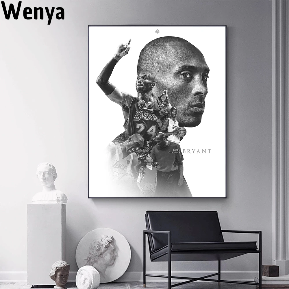 Международная суперзвезда баскетбольный игрок постер Коби Брайант Абстрактная