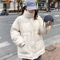 winter women short padded jacket 2021 new korean style loose hong kong style bread jacket female thick padded jacket