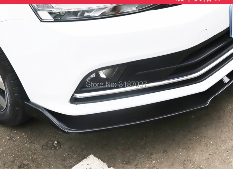 

For Je tta Body kit spoiler 2015-2018 For Volkswagen Sagitar ABS black front bumper lip Car Styling