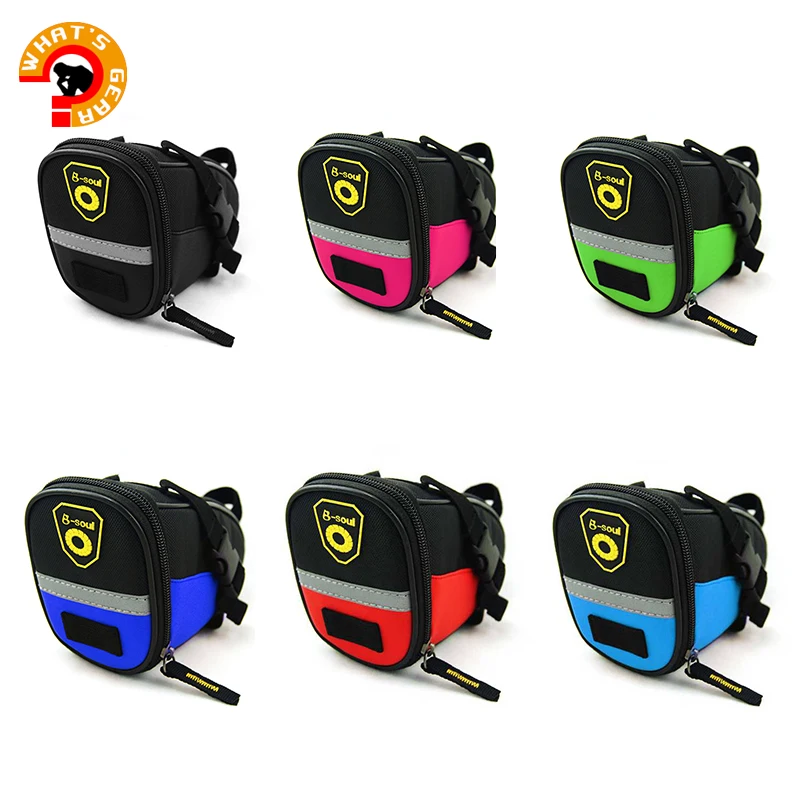 B-soul Bicycle Saddle Bag Under Seat Waterproof Moutain Bike Pack bag with Reflective Tap MTB Toolkit for Cycling | Спорт и