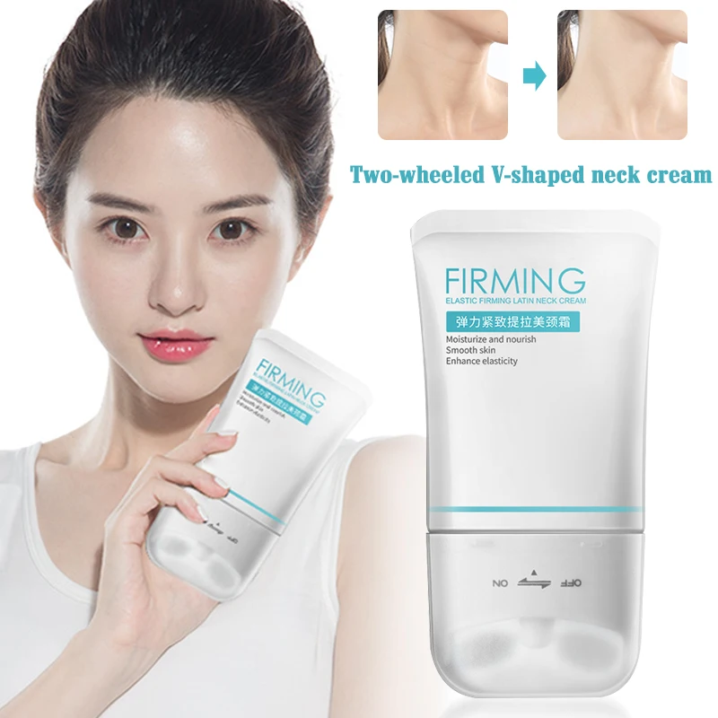 Укрепляющий крем для шеи с двойными роликами V образный уменьшения морщин и