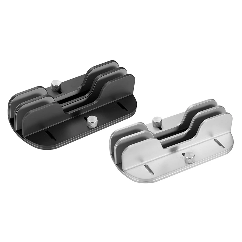 

Double Vertical Aluminum Alloy Storage Bracket Portable Adjustable Mobile Phone Tablet PC Laptop Bracket