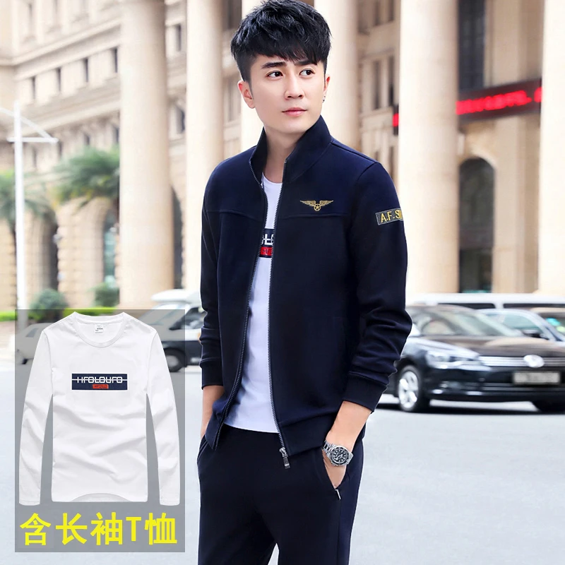 

Спортивный костюм мужской с принтом, свитшот с капюшоном и джоггеры, пуловер, толстовка, спортивный костюм, Повседневная Уличная одежда, 3 предмета