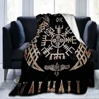 Древнее Скандинавское одеяло с принтом викингов, мягкое ворсовое одеяло для дома, дивана, офиса, портативное дорожное одеяло