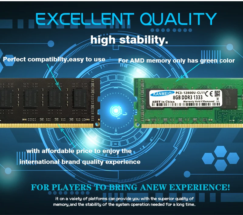 KANMEIQi DDR3 2G 4G 8G 1333MHZ 1600/1866mhz настольная оперативная Память память с радиатором 240pin 1,5 v DIMM Новинка