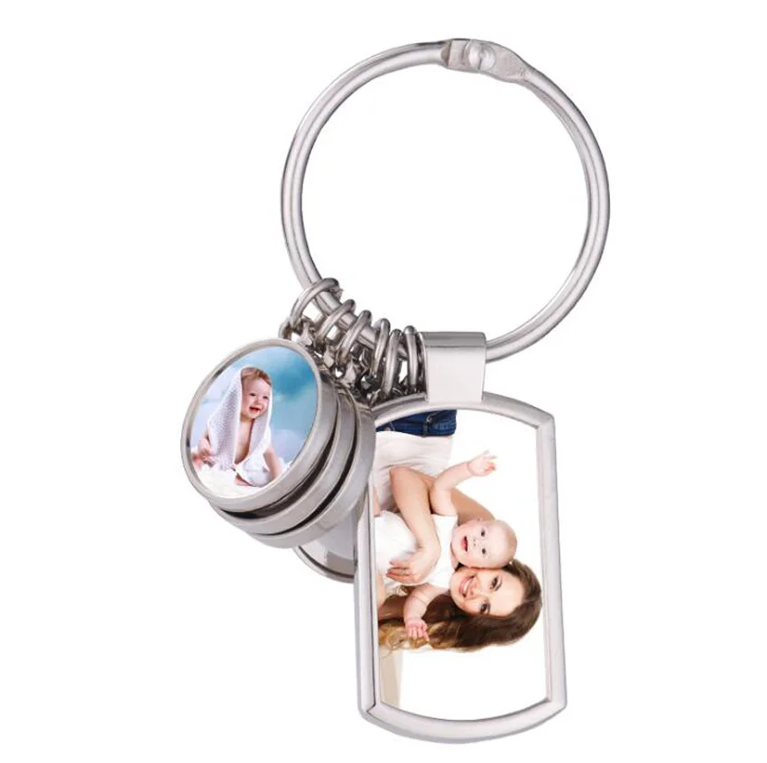 DHL50pcs/Lot Bag Accessories Sublimation DIY White Blank Metal More Multifunctional shape keychain