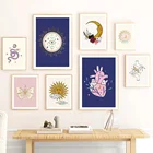 Настенная картина в виде сердца глаз рук хрустальный шар бабочка солнце настенная Картина на холсте скандинавские плакаты и принты настенные картины для декора гостиной
