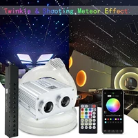 16w twinkle double head fiber optic star ceiling light kit 3 4m optic fiber smart bluetooth app music control shooting meteor