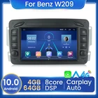 Автомагнитола на Android 10,0, 4 + 64 ГБ, DSP, видеоплеер для Mercedes Benz CLK W209 W463 W208, GPS-навигация, стерео, Wi-Fi, 2Din, без DVD, 4G, BT