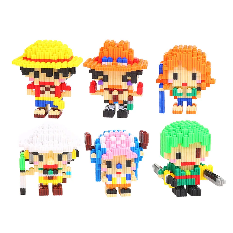 Аниме One Piece Magic Blocks Пиратская Обезьяна D Luffy Chopper Zoro Portgas · Ace Mini Соединительный - Фото №1