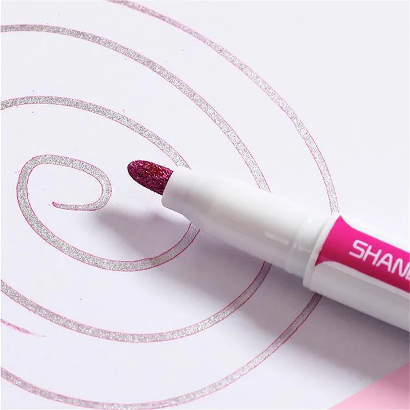 Двусторонняя контурная ручка 8 шт./компл. Блестящий цветной флуоресцентный