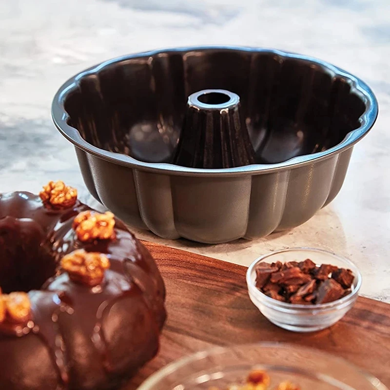 

Nonstick Fluted Tube Cake Pan Mold Baking Dish No-Stick Metal Round Large Muffin Pizza Bakeware Baking Tools Kitchen Accessorie