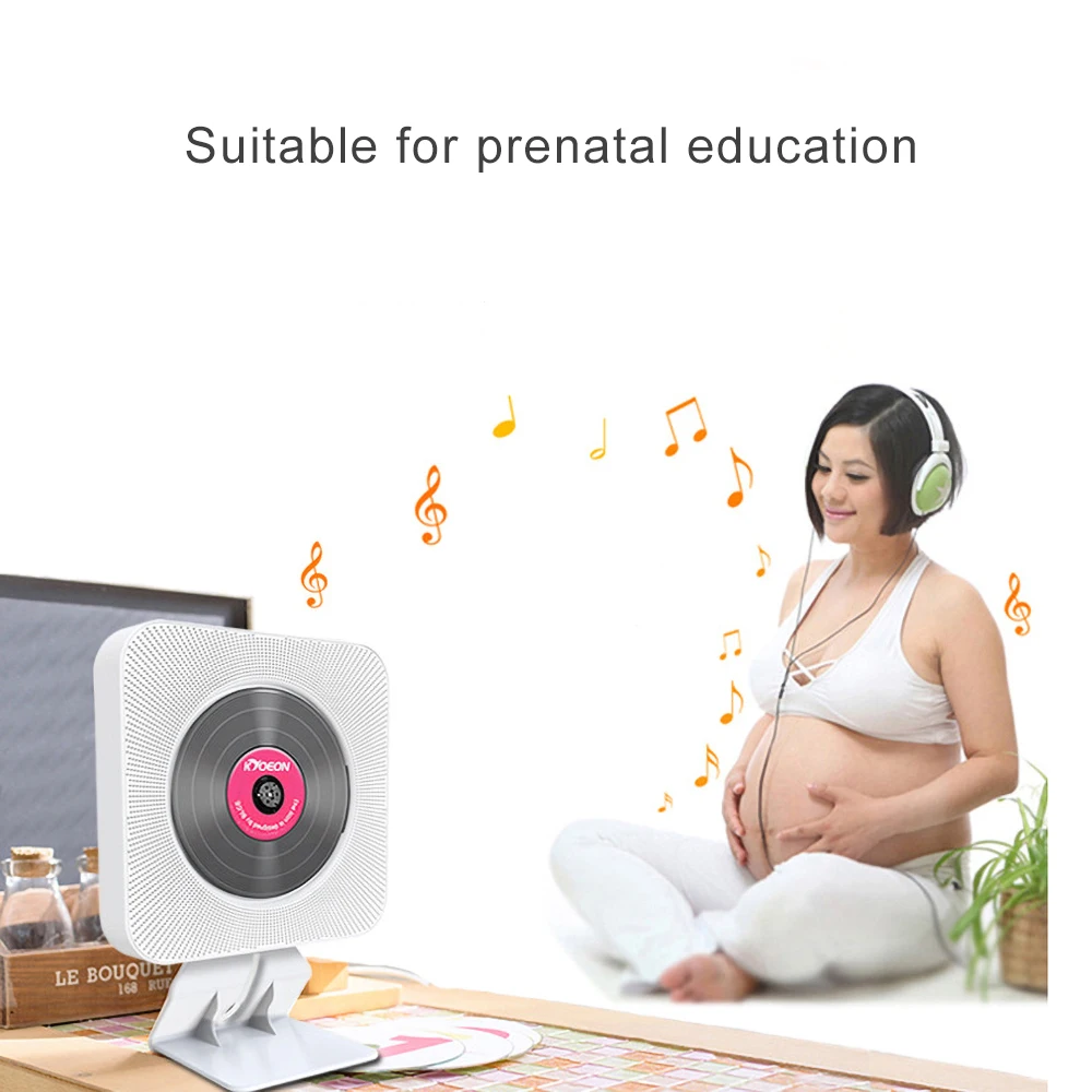 Portable CD Player Wall-Mounted Bluetooth Home Audio USB MP3 Music Remote Control Surround Sound FM Radio Stereo Speaker | Электроника