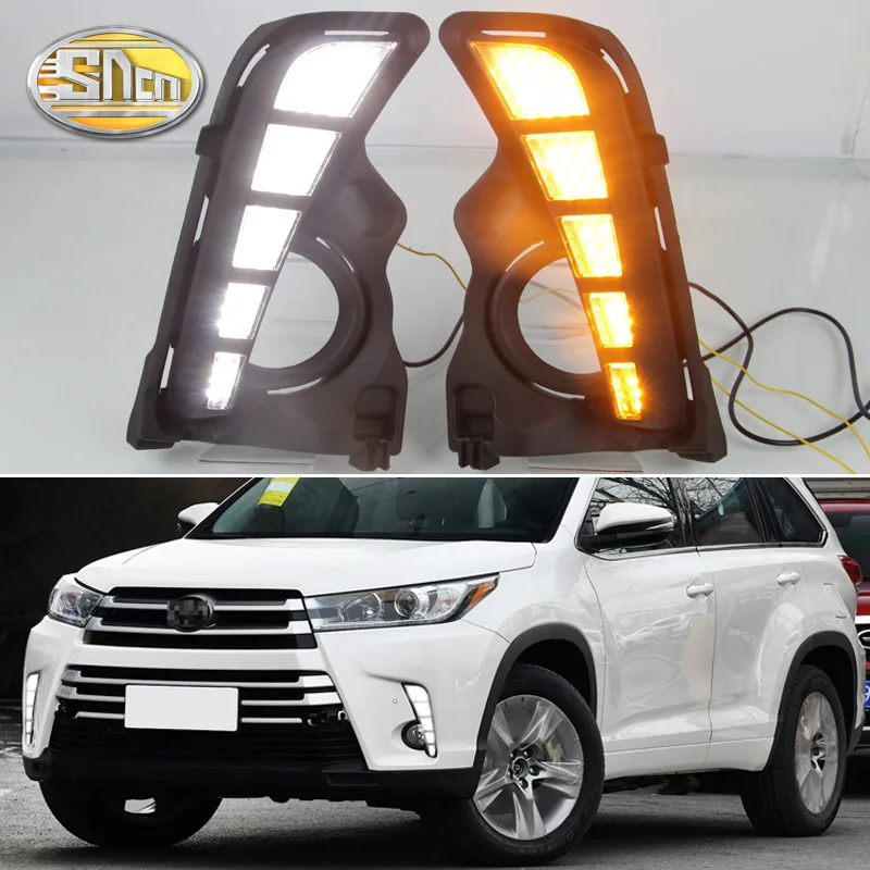 2 шт. для Toyota Highlander 2018 2019 светодиодные дневные ходовые огни Противотуманные фары