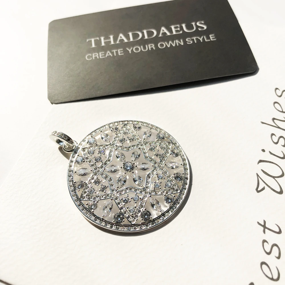 Украшение с подвеской в виде цветка ювелирное изделие из стерлингового серебра