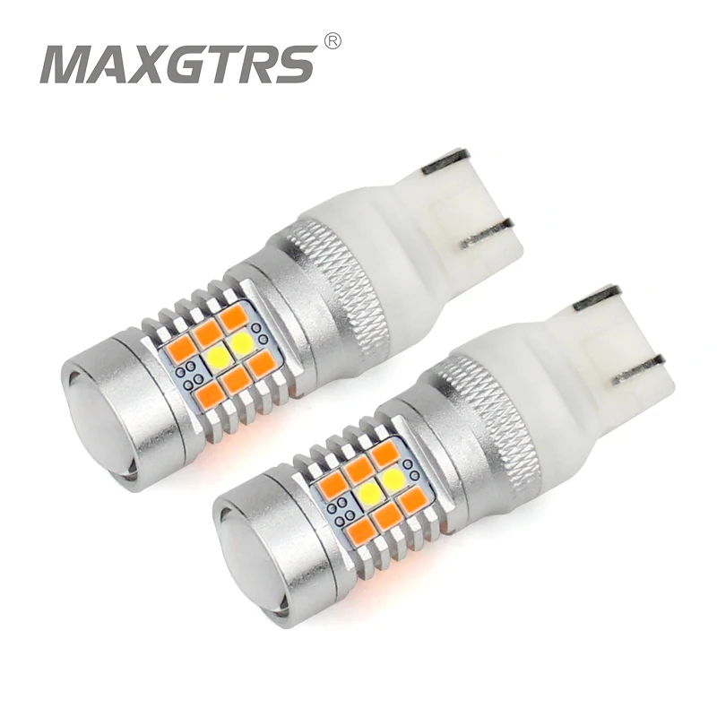 2 шт. Автомобильные светодиодные лампы T20 7443 W21/5W 3030 28smd|car amber lights|car lightbulb color |