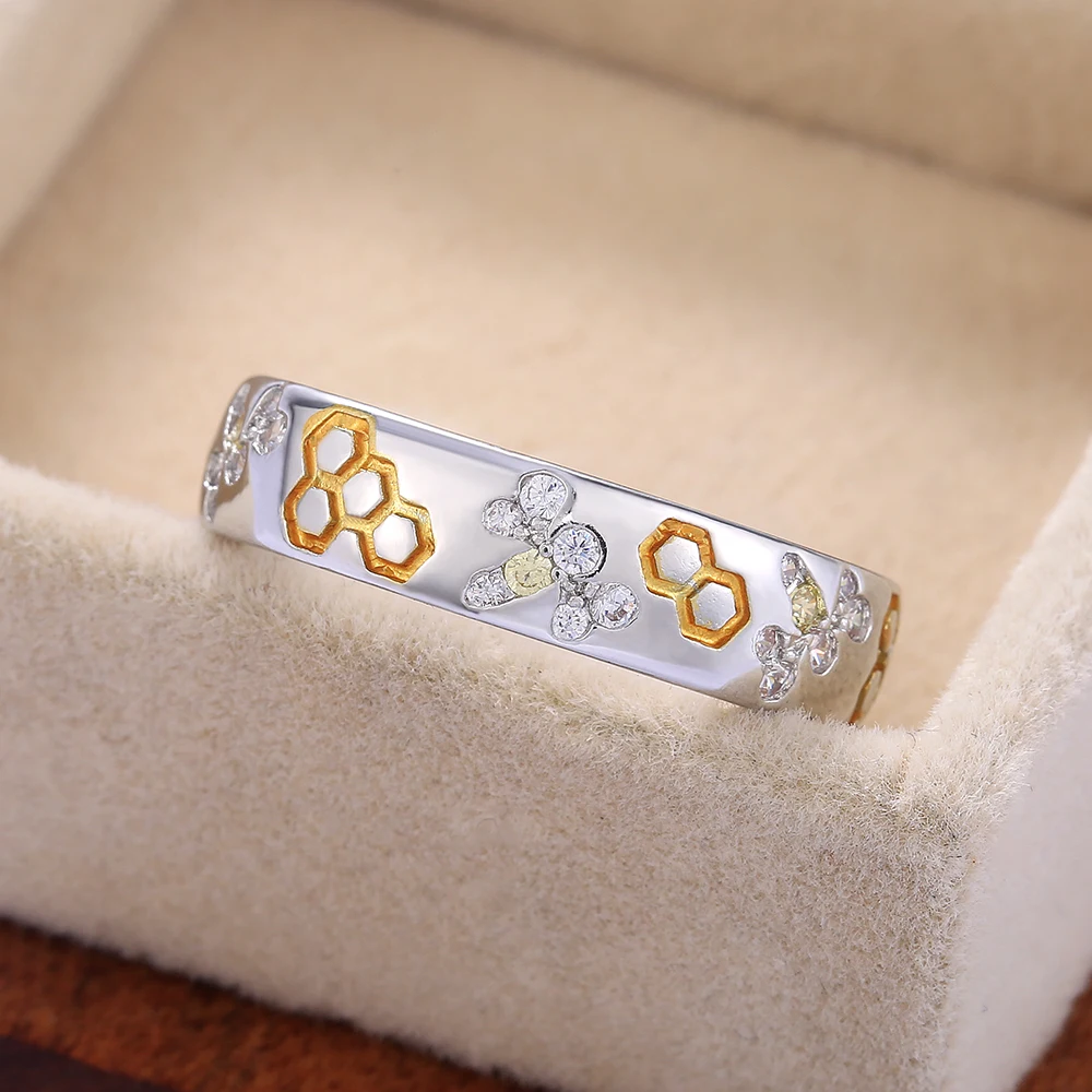 Huitan Симпатичные Стрекоза шестиугольник узор простое женское кольцо с крупными