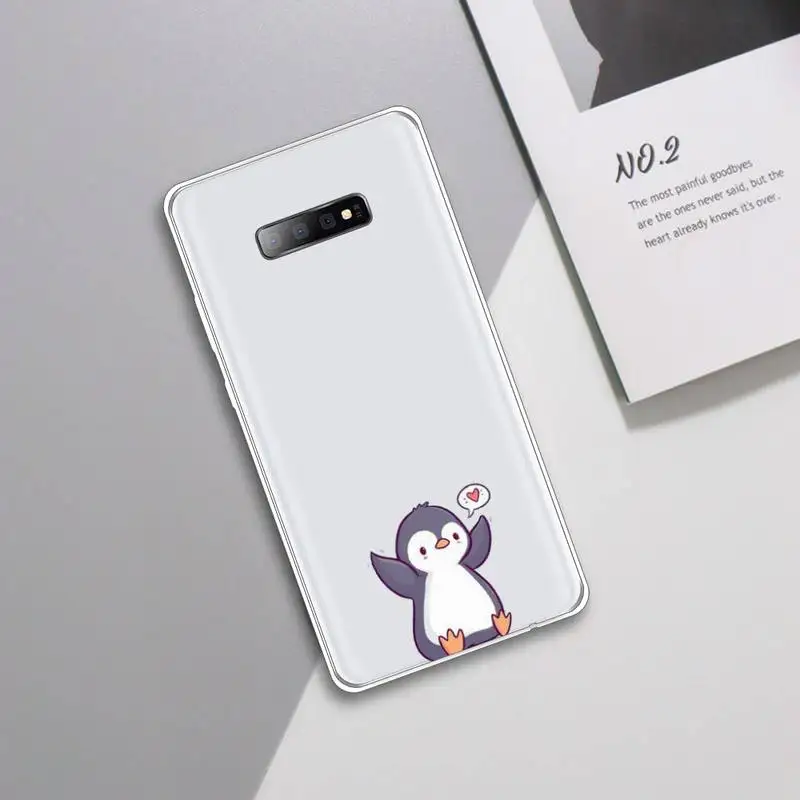 

Penguin cute cartoon animal Phone Case Transparent For Samsung Galaxy A 71 21s S note 8 9 10 plus 20 ultra