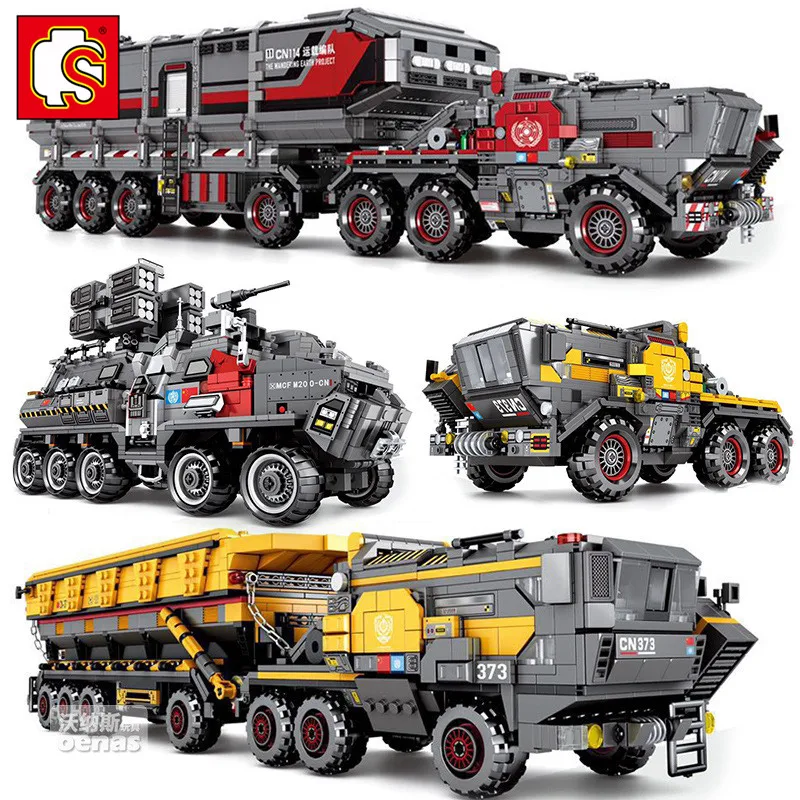 

Конструктор Sembo, автомобиль, странствующий по земле, город-перевозчик, совместимый с техникой, грузовик для мальчиков, игрушка для детей, под...