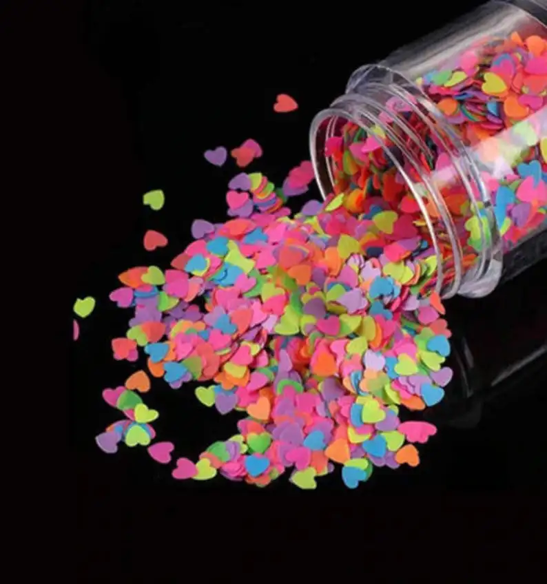 

50g Neon Rainbow Multi-colored Chunky Glitter Mix| Circle Matte Polyester Glitter | Eco-Friendly Nail Art Glitter 1 Bag