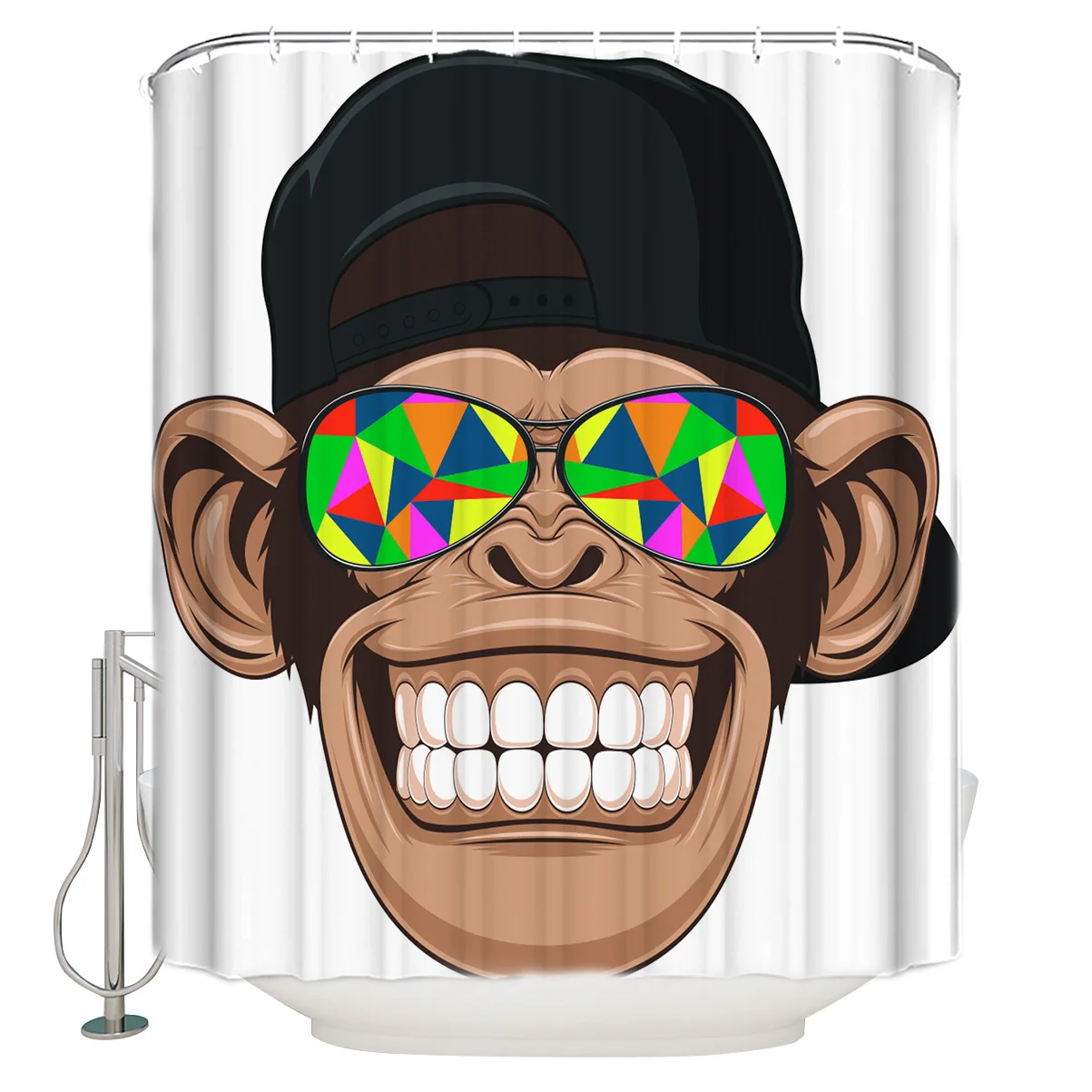 Красочные Солнечные очки обезьяна зубы Душ занавес водонепроницаемый и Mildewproof